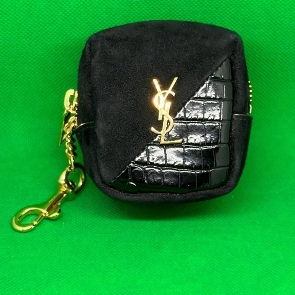 YSL SAINT LAURENT leather Key chain bag 100% Authentic